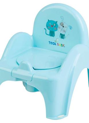 Горщик - крісло tega dog & cat anti slip potty chair pk-007-101 light blue (блакитний)