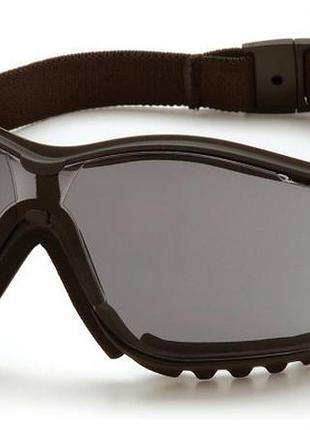 Окуляри захисні з ущільнювачем pyramex v2g (gray) super anti-fog h2max, сірі