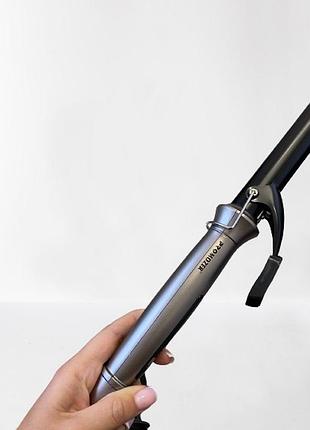 Професійна плойка для завивання волосся і створення кучерів із затискачем 50 вт pro mozer mz-6630 чорна5 фото