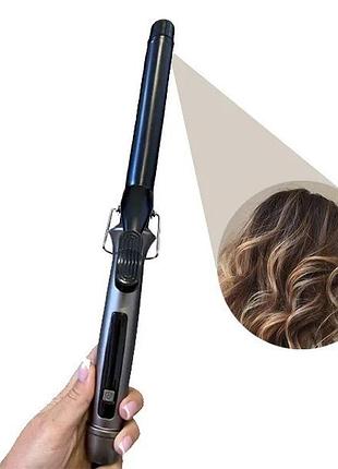 Професійна плойка для завивання волосся і створення кучерів із затискачем 50 вт pro mozer mz-6630 чорна6 фото