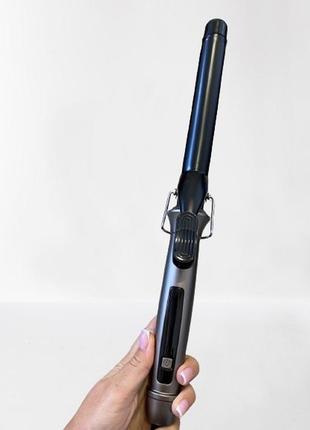 Професійна плойка для завивання волосся і створення кучерів із затискачем 50 вт pro mozer mz-6630 чорна3 фото