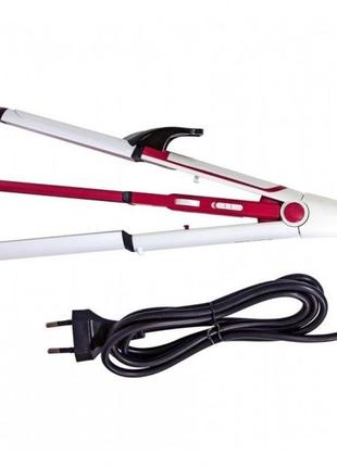 Стайлер для волосся 3 в 1 плойка щипці прасок ефект гофре gemei gm 2921 pro білий