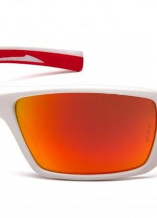 Очки защитные открытые pyramex velar white (sky red mirror) красные зеркальные