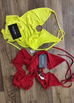 Новые неоновые топы на завязках prettylittlething