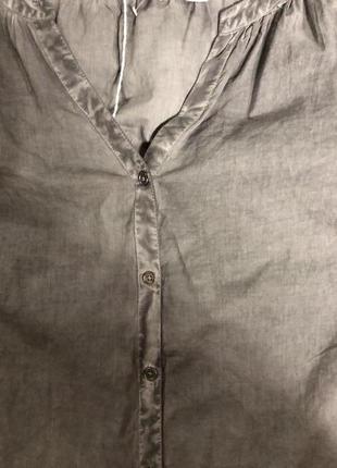 Блуза брендовая, коттон-лен новая  лето цвет серый евро46-488 фото