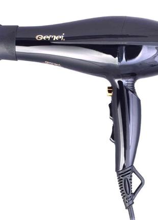 Професійний фен для сушіння укладки волосся з регуляцією швидкості та температури 2800 w gemei gm 1765 pro