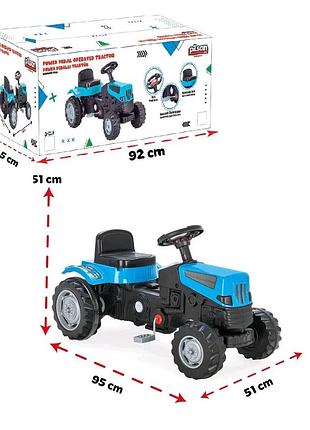 Трактор 07-324  "pilsan", пискавка на кермі, гумові накладки на колеса, регульована посадка сидіння, інструкція, в коробці