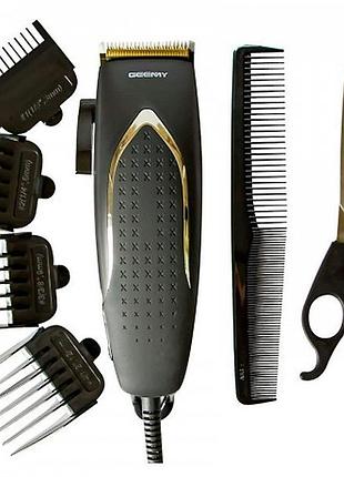 Професійна машинка для стриження волосся gemei gm-809 pro чорна + ножиці