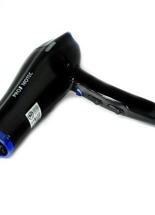 Професійний фен із регуляцією температури та швидкості для сушіння та укладання волосся 3000 вт promotec pm-2312