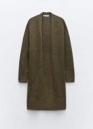 Теплий кардиган-пальто зручного крою від zara, розмір m-l*1 фото