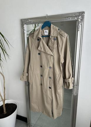 Тренч zara бежевого цвета