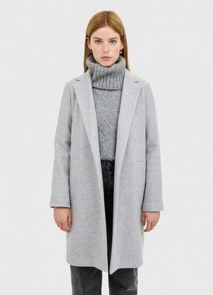 Пиджак пальто удлиненное базовое zara накидка миди с карманами осеннее весеннее