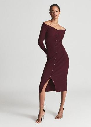 Reiss платье миди в рубчик