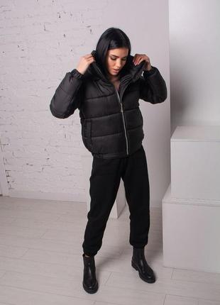 Куртка женская весна/осень р.42-60 (чёрная)