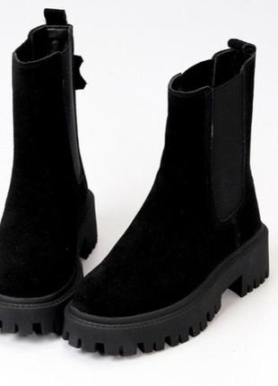 Черевики, челсі, itts зимові натуральний замш