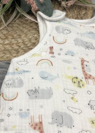 Мусліновий конверт для сну 0-6 міс. / спальник2 фото