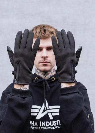 Сенсорні чоловічі перчатки without gloves softshell 16-12 black