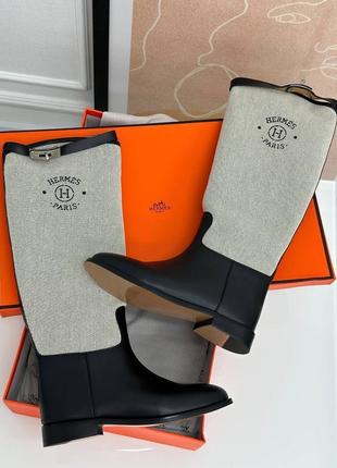 Чоботи сапоги в стилі hermes люкс якість !