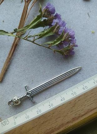 Закладка для книг меч с головой кота, тигра. металл цвета серебра