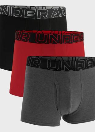 Труси ua performance cotton - solid 3 3pk сірий, червоний, чорний чол sm