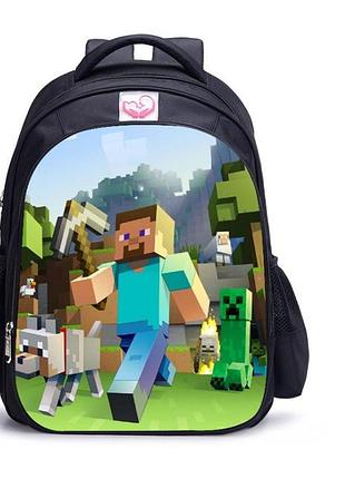 Шкільний рюкзак 1-2 клас minecraft майнкрафт із принтом