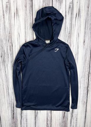 Hoodie  gymshark синяя размер xs кофта худи  балахон на микрофлисе внутри
