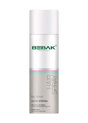 Спрей для укладки волос ультрасильной фиксации bebak, 200 мл
