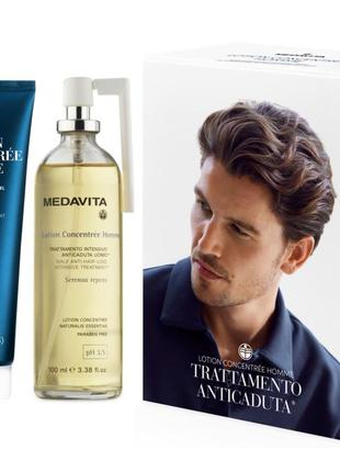Набор против выпадения волос для мужчин medavita lotion concentrée homme (спрей + шампунь)