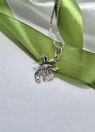 Серебряная подвеска кулон скорпион серебро 925 пробы черненное 3265ч 2.00г