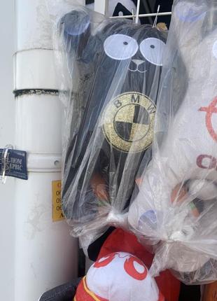 Черный кот бмв на присосках в машину мягкая игрушка