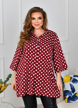 Стильна блуза туніка вільного крою 52-66 розмірів. 1673730