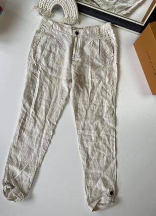 Штани/брюки лляні в натуральному кольорі розмір 38 -м ідеальний стан