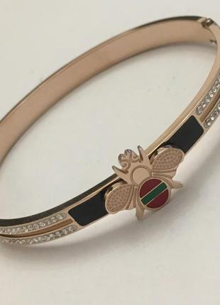 Гіпоалергенний позолочений браслет гуччі з медичної сталі (stainless steel)