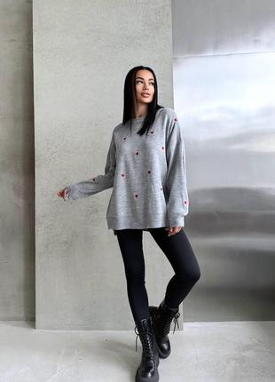 Свитер женский удлиненный  оверсайз 42-46