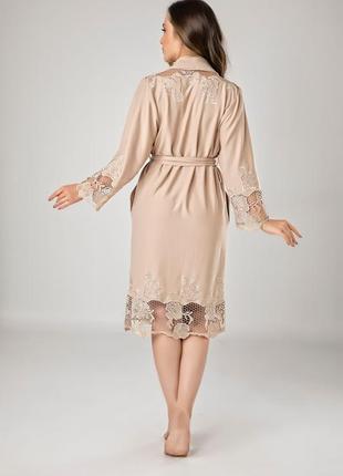 Турция 🇹🇷, женский халат, трикотажный с кружевом, размеры m, l, xl