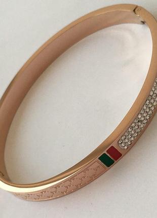 Гіпоалергенний позолочений браслет гуччі з медичної сталі (stainless steel)