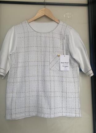 Новая классическая твидовая блузка майка (р l/xl)