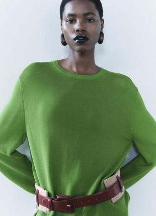 Комбинированный кожаный ремень zara