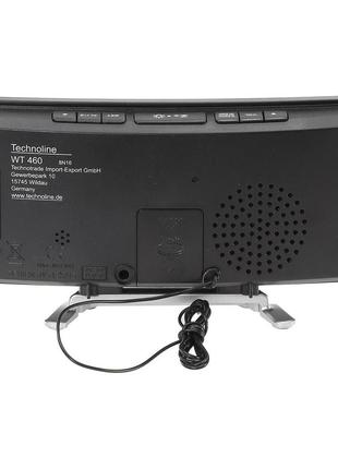 Годинник настільний з радіо technoline wt460 blue led black/silver (wt460 blaue led)5 фото
