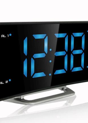 Годинник настільний з радіо technoline wt460 blue led black/silver (wt460 blaue led)3 фото