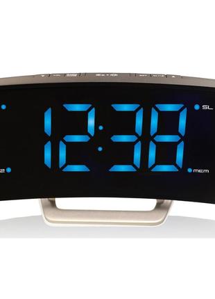 Годинник настільний з радіо technoline wt460 blue led black/silver (wt460 blaue led)2 фото