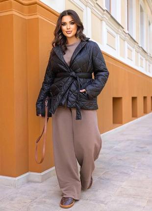 Куртка жіноча осінній плащівка на синтепоні 100 великі розміри ав-4689