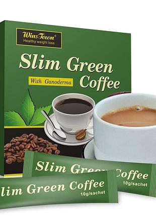 Rest зелена кава для схуднення 18 пакетиків, 180г. розчинна зелена кава. slim green coffe with ganoderma