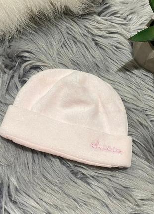 Велюрова шапочка на крихітку 1-3 міс