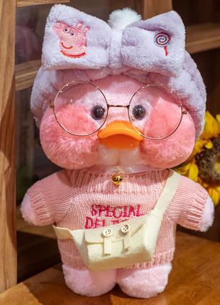 Рожева качка лалафанфан пеппа - lalafanfan качечка м'яка іграшка cafe mimi duck