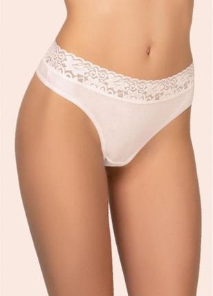 Хлопковые стринги kleo с высокой посадкой и круживом 151 c cotton