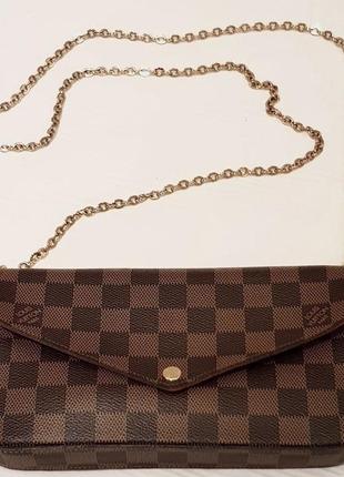 Сумка Sac bandoulière Louis Vuitton Musette en toile damier ébène et cuir marron