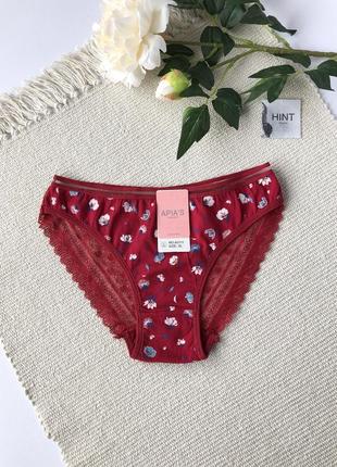 Бавовняні трусики з прозорим мереживом позаду