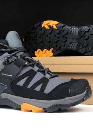 Salomon speedcross pro серые с черным термо высокие кроссовки ботинки сапоги теплые саломон осенние зимние евро зима водонепроницаемы