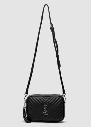 Saint laurent lou quilted camera bag black/silver  ki06059